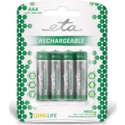ETA AAA, HR03, 950mAh, Ni-MH, blistr 4 ks mikrotužka – Zboží Živě