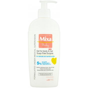 Mixa Extra vyživující mycí Baby gel na tělo a vlásky 250 ml