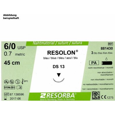 Resolon monofil modrý 4/0 DS 18 0,45 m - šicí materiál pro chirurgii – Sleviste.cz