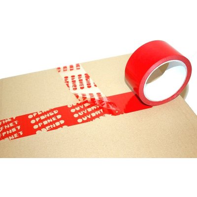 Opened bezpečnostní pečetící lepicí páska se skrytým nápisem červená 50 mm  x 50 m od 125 Kč - Heureka.cz