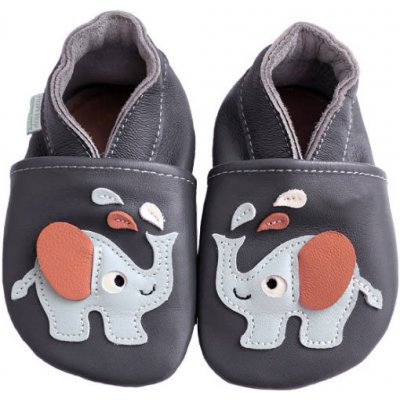 Hopi Hop kožené capáčky Sloník šedo - modrý – Zboží Dáma