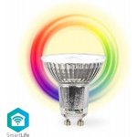 Nedis Wi-Fi chytrá LED žárovka/ GU10/ PAR16/ 4,9W/ 230V/ 345lm/ teplá až studená bílá/ 2700 6500K/ RGB/ bílá – Zboží Živě