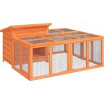 vidaXL Králíkárna hnědá 144 x 123 x 67,5 cm masivní borové dřevo – Zboží Dáma