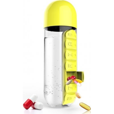 Pill Asobu multifunkční týdenní dávkovací láhev Organizer žlutá 600 ml – Zboží Mobilmania