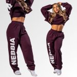 Nebbia Volné baggy tepláky BOYFRIEND STYLE 432 dark red – Zboží Dáma