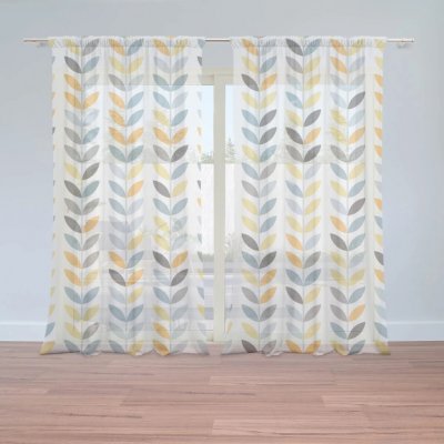 Sablio Záclony Barevné lístky: 2ks 150x250cm – Zboží Mobilmania