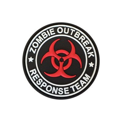 ARMED PATCHES PVC nášivka Zombie Oubreak, plná červená – Zboží Dáma