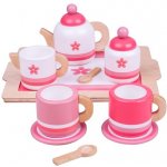 Bigjigs Toys dřevěná čajová sada růžová – Sleviste.cz