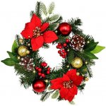 DOMMIO Věnec s červenou poinsetií 30 cm – Zboží Dáma