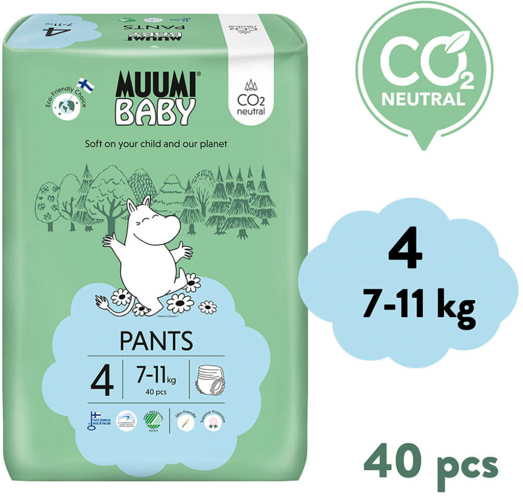 Muumi Baby Pants 4 Maxi 7-11 kg kalhotkové eko 40 ks