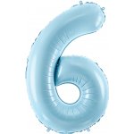 PartyDeco Fóliové číslo 6 modré 86 cm – Zboží Dáma