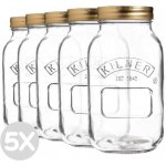 Kilner 5x zavařovací sklenice se šroubovacím víkem 1l – Zbozi.Blesk.cz