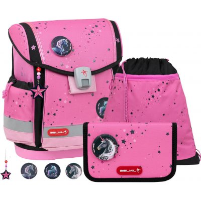 Belmil Classy Plus Pink & Black – ergonomický 3dílný set pro prvňáčky – Zboží Dáma