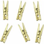 Kolíčky dřevěné zlaté 3,5 cm metalické, 10 ks