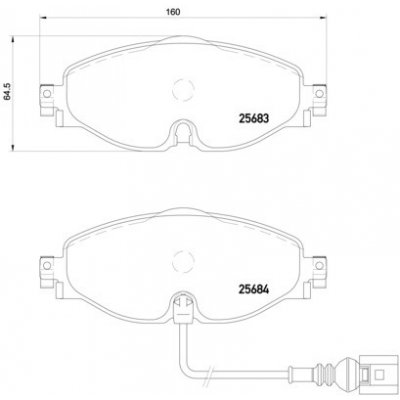 BREMBO Sada brzdových destiček, kotoučová brzda P 85 126X