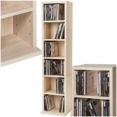 Tectake 401699 Stojan se 6 policemi na 102 CD buk – Sleviste.cz