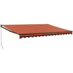 Greatstore Zatahovací markýza oranžová a hnědá 4 x 3 m textil a hliník – HobbyKompas.cz