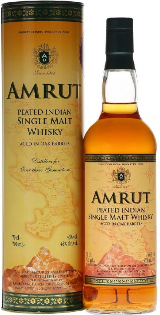 Amrut Peated Indian Single Malt Whisky 46% 0,7 l (tuba)