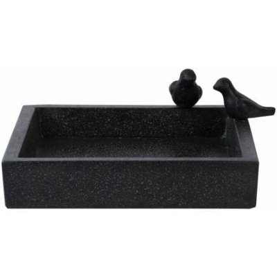 Esschert Design Pítko pro ptáky Terazzo 32 x 12,5 cm černá granit – Sleviste.cz