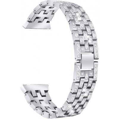 Lige Lesklý kovový řemínek s kamínky stříbrný 660987 – Zboží Mobilmania