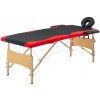 Masážní stůl a židle zahrada-XL Skládací masážní stůl 2 zóny dřevěný černý a červený