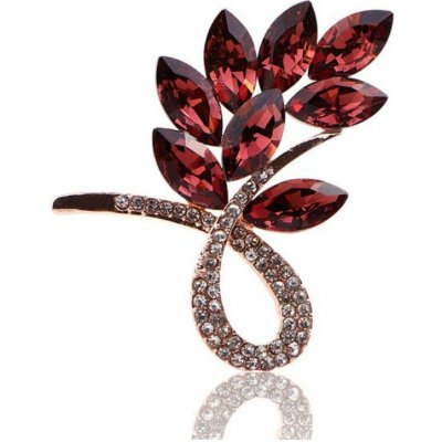 Amparo Miranda Brož Flower AB315 Červená – Sleviste.cz