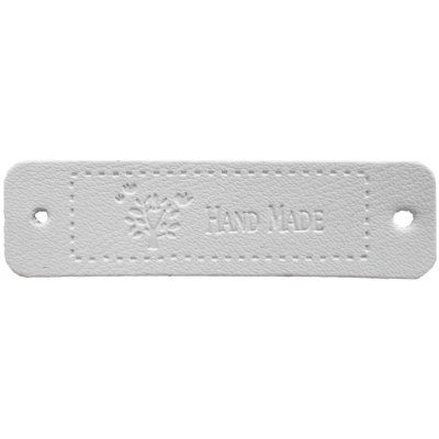 Pro Háčkování Hand Made koženková cedulka bílá se stromem – Zboží Dáma