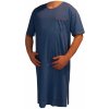Pánské pyžamo Xcena noční košile krátký rukáv modrá