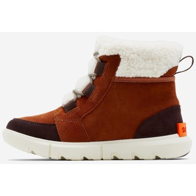 SOREL dámské kotníkové semišové zimní boty s umělým kožíškem Explorer II Carnival Cozy Hnědé – Zboží Mobilmania
