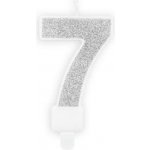 PartyDeco Narozeninová svíčka číslo 7 stříbrná – Sleviste.cz