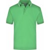 Pánské Tričko James Nicholson pánská polokošile Polo Tipping Zelená žabí Bílá