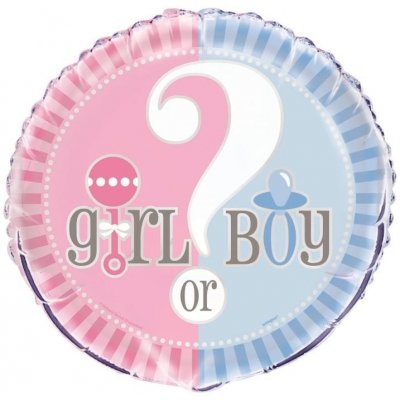 UNIQUE Balón foliový Gender reveal "Girl or Boy" "Holka nebo kluk" – Hledejceny.cz