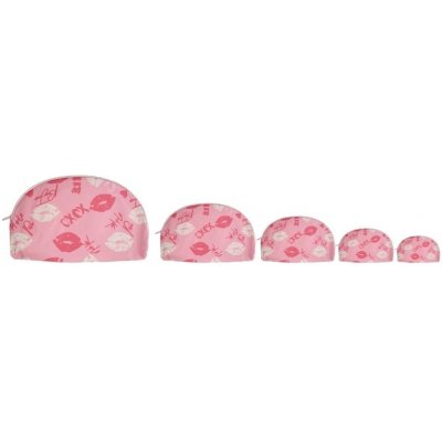 Taštička na kosmetiku Kiss (set 5 ks) růžová – Zboží Dáma
