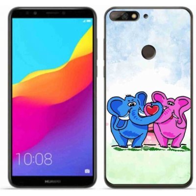 Pouzdro mmCase Gelové Huawei Y7 Prime 2018 - zamilovaní sloni – Zboží Mobilmania