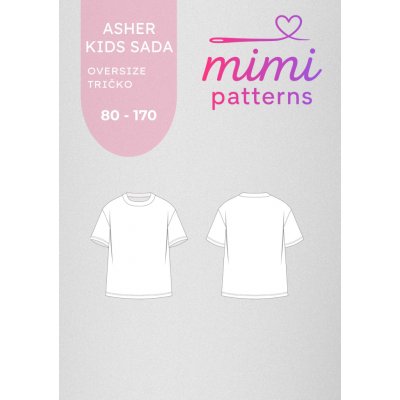 Sada střihů na oversize tričko Asher kids, 80 - 170 | MIMI patterns - Česky – Sleviste.cz