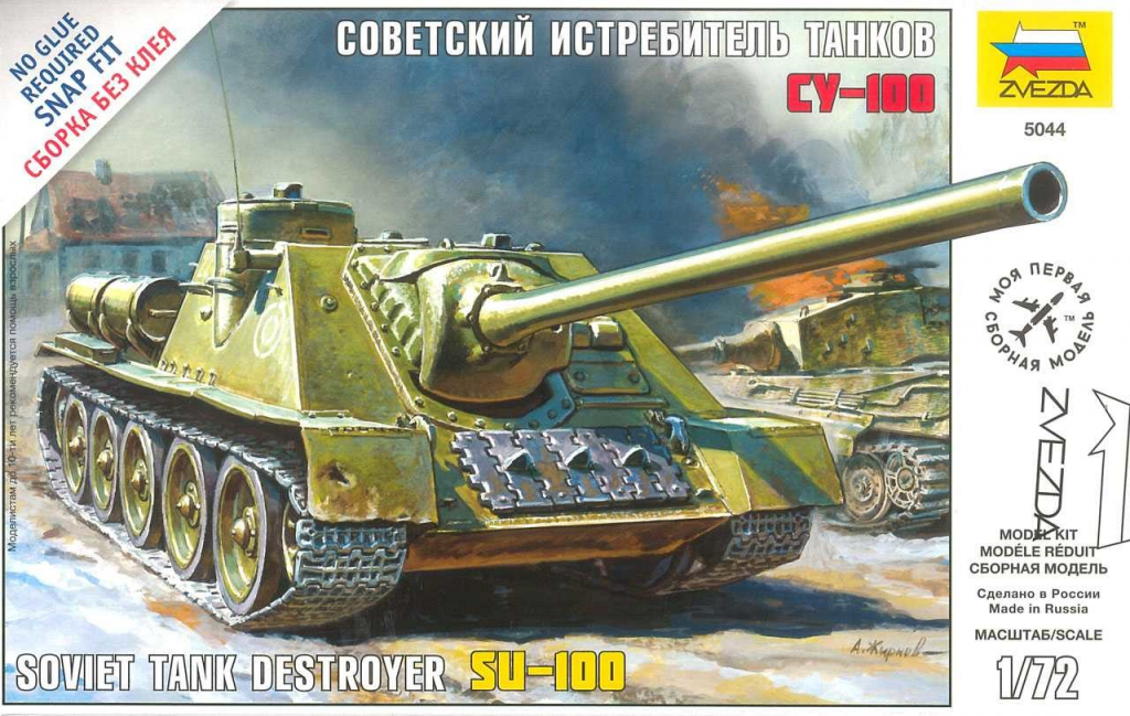 Zvezda stíhač tanků SU 100 Snap Kit 5044 1:72