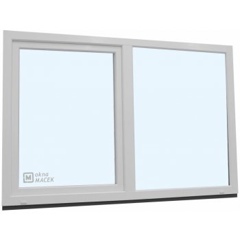 KNIPPING Plastové okno - 70 AD, 2400x1500 mm, FIX/OS, bílá