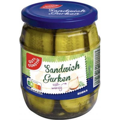 GG Nakládané sendvičové okurkové plátky 530 g – Zboží Dáma