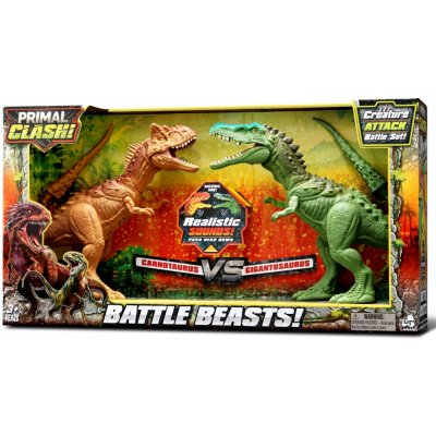 Primal Clash Primal Clash! Dino bitva set Carnotaurus VS Gigantosaurus 21 cm – Zboží Dáma