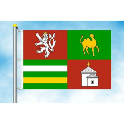 LIBEA, s.r.o. Vlajka Plzeňského kraje Rozměr: 40×60 cm, Uchycení: Karabiny na stožár – Hledejceny.cz