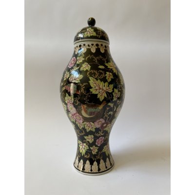 PORCELÁNOVÁ VÁZA S KVĚTY A VÍKEM – Hledejceny.cz