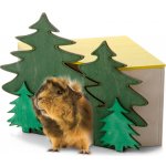 JK ANIMALS Dřevěný rohový domek Les pro morčata 15 x 15 x 16 cm – Zboží Mobilmania
