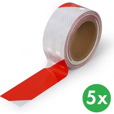 B2B Partner Reflexní výstražná páska 50 mm x 10 m balení 5 ks stříbrno-červená – Hledejceny.cz