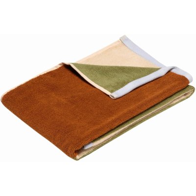 Hübsch Bavlněný ručník Block Brown/Multicolour 50 x 100 cm, multi barva, textil
