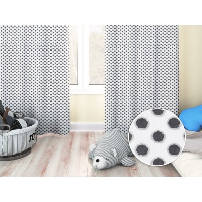 Biante Dětský bavlněný závěs Sandra SA-286 Šedé puntíky na bílém 150x150 cm – Zboží Mobilmania
