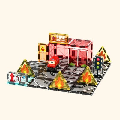 COLORMAG Magnetická stavebnice Fire station – Zboží Mobilmania