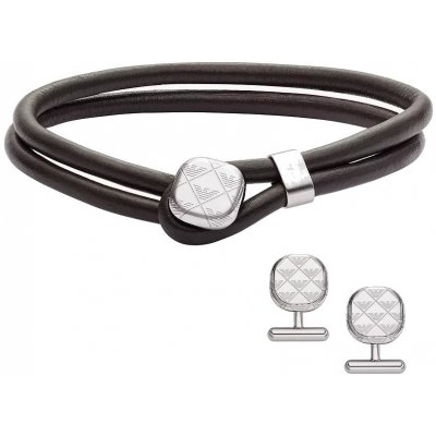 Emporio Armani Set koženého náramku a manžetových knoflíčků EGS3151SET – Sleviste.cz