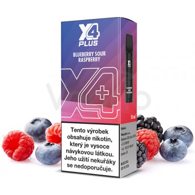 X4 Plus Pod cartridge Blueberry Sour Raspberry 2 ml 20 mg 1ks – Zboží Dáma