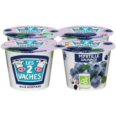 Les 2 Vaches BIO Jogurt borůvkový 4 x 115 g – Hledejceny.cz