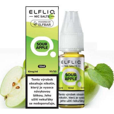 Elf Bar Elfliq Salt Sour Apple 10 ml 10 mg – Zboží Mobilmania